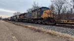 CSX 113 leads an empty ethanol train.